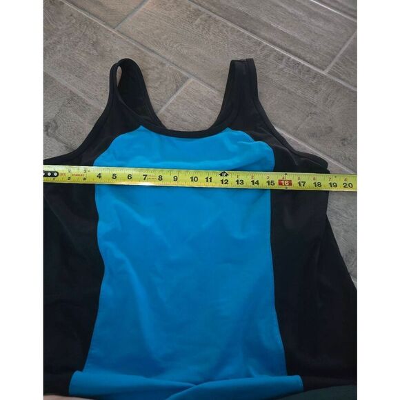 Women's Juno Active Tankini Swim Top Blue and Black Size 1x‎ - Picture 3 of 7